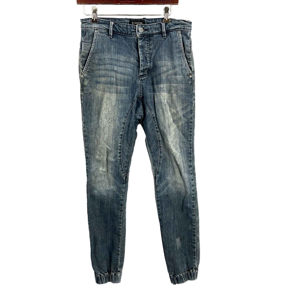 ZANEROBE Slingshot Denim‎ Jogger Jeans Blue Distressed Tapered Fit Size 29